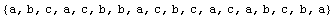 {a, b, c, a, c, b, b, a, c, b, c, a, c, a, b, c, b, a}