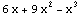 6 x + 9 x^2 - x^3