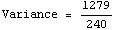 Variance = 1279/240