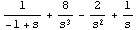 1/(-1 + s) + 8/s^3 - 2/s^2 + 1/s