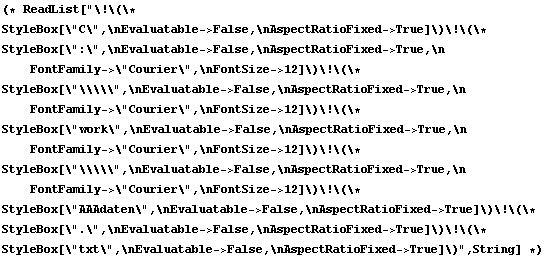 (* ReadList[C : \work\AAAdaten . txt, String] *)