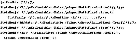 (* ReadList[C : ........AAAdaten . txt, String, RecordLists->True] *)
